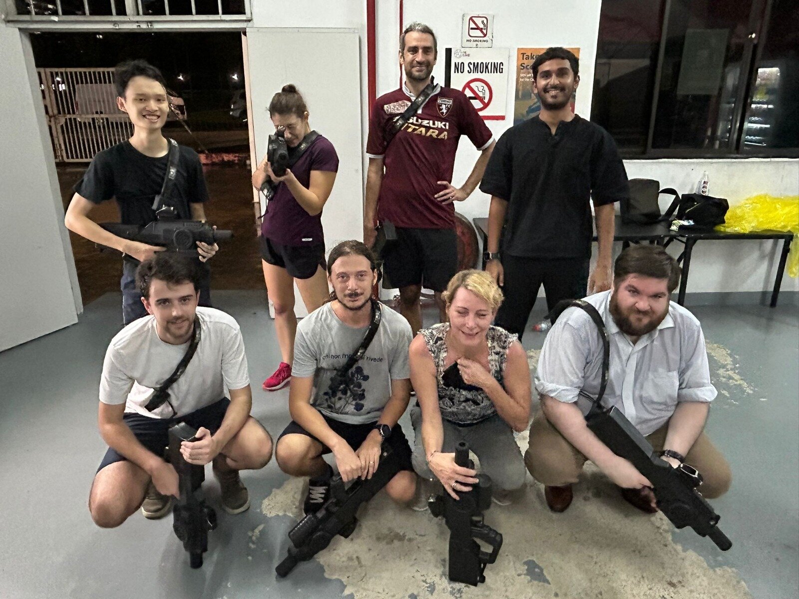 Kristina (second row, second from left) at a game of laser tag with folks from Singapore’s quantum landscape including CEO and Co-founder of Entropica Labs Tommaso Demarie (on Kristina’s right) and Horizon Quantum Computing founder Dr Joe Fitzsimons (first row, first from right). 